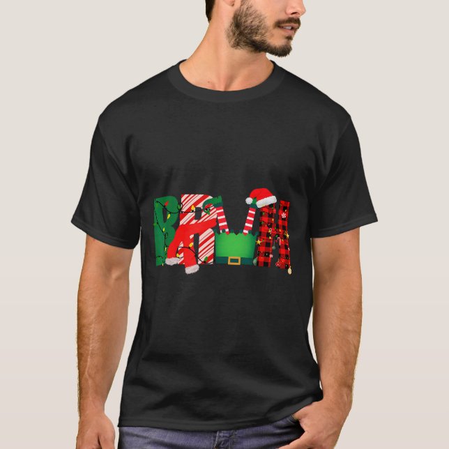 Bruh Funny Christmas For Kids Boys Bruh Xmas Light T-Shirt (Front)