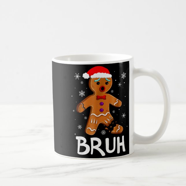 Bruh Funny Christmas Gingerbread Man Teens Boys Ki Coffee Mug (Right)