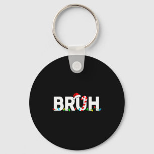 Bruh Funny Christmas Lights Teens Boys Kids Xmas P Key Ring