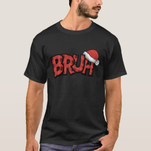 Bruh Funny Christmas Plaid Teens Boys Kids Xmas Pa T-Shirt
