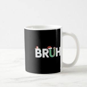 Bruh Funny Christmas Red Plaid Teens Boys Kids Xma Coffee Mug