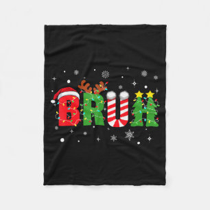 Bruh Funny Christmas Red Plaid Teens Boys Kids Xma Fleece Blanket