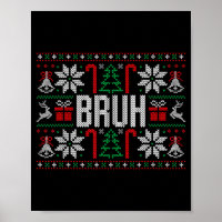 Bruh Funny Ugly Christmas Teens Boys Kids Xmas Paj