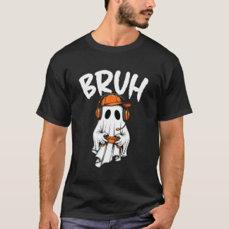 Bruh Gamer Ghost Halloween Video Game Controller B T-Shirt