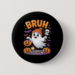 Bruh Ghost Halloween Candy Cute Ghost Kids 6 Cm Round Badge