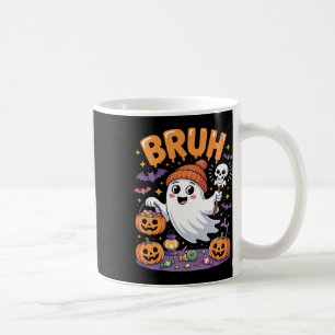 Bruh Ghost Halloween Candy Cute Ghost Kids Coffee Mug