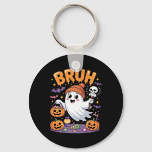 Bruh Ghost Halloween Candy Cute Ghost Kids  Key Ring