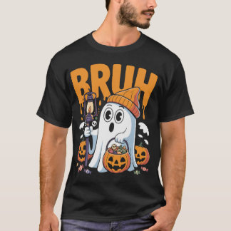 Bruh Ghost Halloween Cute Ghost Costume for Couple T-Shirt