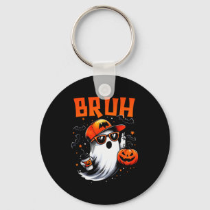 Bruh Ghost Halloween Cute Ghost Trick Or Treat Can Key Ring