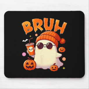 Bruh Ghost Halloween Cute Ghost Trick Or Treat Can Mouse Mat