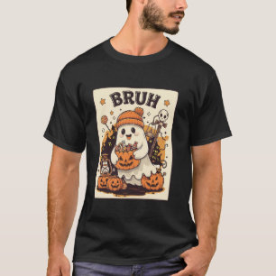 Bruh Ghost Halloween Cute Ghost Trick or Treat Can T-Shirt