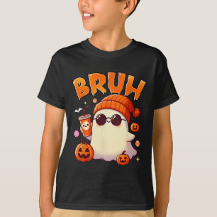 Bruh Ghost Halloween Cute Ghost Trick Or Treat Can T-Shirt