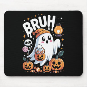 Bruh Ghost Halloween Cute Ghost Trick Or Treat Kid Mouse Mat