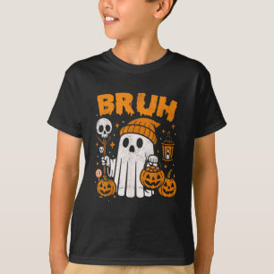 Bruh Ghost Halloween Retro Ghost Trick Or Treat T-Shirt