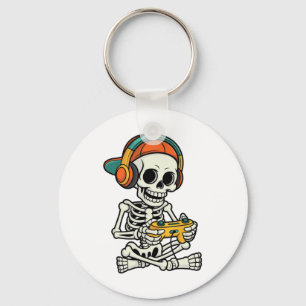 Bruh Halloween Boys Kids Gamer Mens Skeleton Video Key Ring