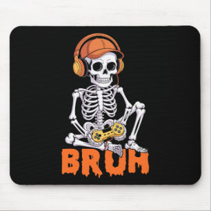 Bruh Halloween Boys Kids Gamer Mens Skeleton Video Mouse Mat