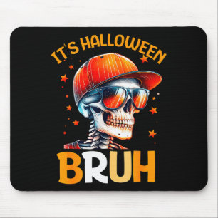 Bruh Halloween Boys Kids Halloween Skeleton Mouse Mat