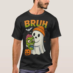 Bruh Halloween Ghost Zombie Brain Hunting  T-Shirt