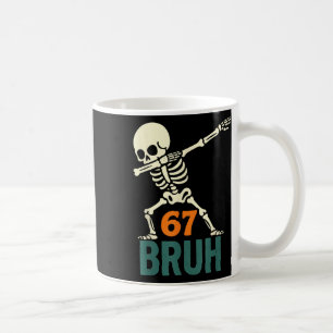 Bruh Halloween Meme Numbers Six Seven Skeleton Fun Coffee Mug