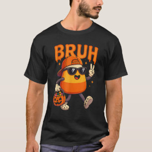 Bruh Halloween Team Candy Corn Trick Or Treat Kids T-Shirt