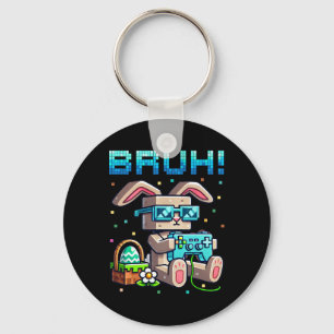 Bruh Happy Easter Bunny Egg Hunt Video Games Gamer Key Ring