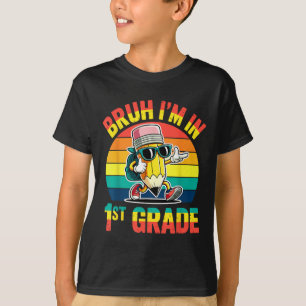 Bruh I’m In 1st Grade Funny Retro Cool Pencil T-Shirt