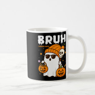 Bruh I Mean Boo Trick Or Treat Halloween Ghost Boy Coffee Mug