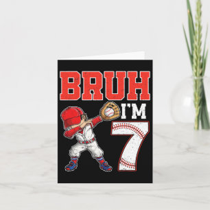 Bruh I'm 7 Dabbing Sell 7th Birthday Party Kids Card