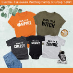 Bruh i'm A Zombie Funny Halloween Matching Family T-Shirt<br><div class="desc">Get into the spooky spirit with our "Bruh I'm a Zombie" Funny Halloween Matching Family T-Shirt! Perfect for family gatherings, trick-or-treating, or Halloween parties, this playful design adds a touch of humour to your Halloween look. Whether you're shambling around with your family or just having some Halloween fun, this shirt...</div>