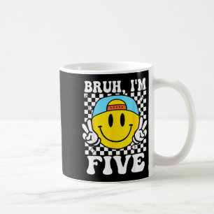 Bruh I'm Five 5 5th Birthday Groovy Boys Girls 5 Y Coffee Mug