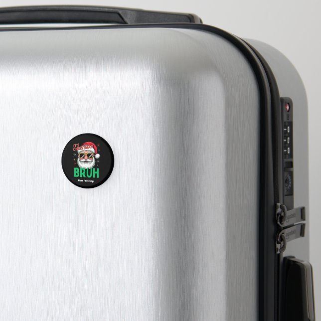 Bruh It’s Christmas Retro Santa Meme Funny Xmas  Magnet (In Situ (Luggage))