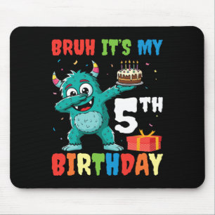 Bruh It’s My 5th Birthday Halloween Monster Dab Pa Mouse Mat
