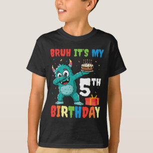 Bruh It’s My 5th Birthday Halloween Monster Dab Pa T-Shirt
