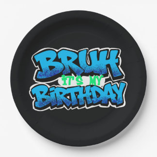 Bruh It’s My Birthday Plates | Personalised Birthd