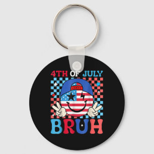 Bruh Its 4th Of July, Usa Flag Sungles Patriotic K Key Ring