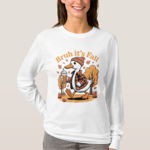 Bruh Its Fall Goose Pumpkin Spice Coffee Beanie T-Shirt