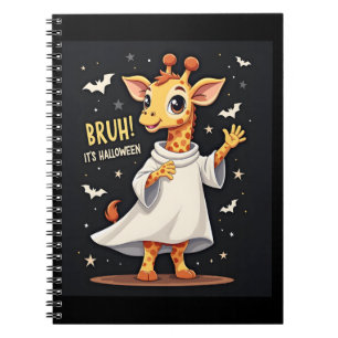 Bruh Its Halloween Funny Dabbing Ghost Giraffe Lon Notebook