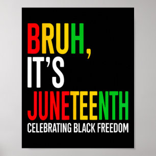 Bruh It's Juneteenth Celebrating Black Freedom Men Poster