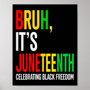 Bruh Its Juneteenth Celebrating Black Freedom Men Poster