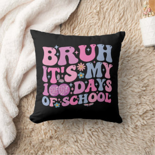 Bruh It's My 100 Days Of School Butterfly Disco Cushion