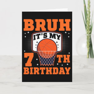 Bruh It's My 7th Birthday Sketll 7 Year Old Player Card