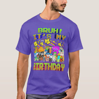 Bruh Its My Birthday Funny Brainrot for Boys Kids  T-Shirt