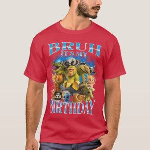Bruh Its My Birthday Funny Brainrot T-Shirt