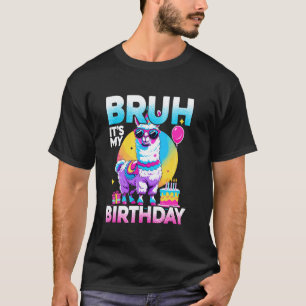 Bruh It's My Birthday Llama Alpaca Sunglasses For T-Shirt
