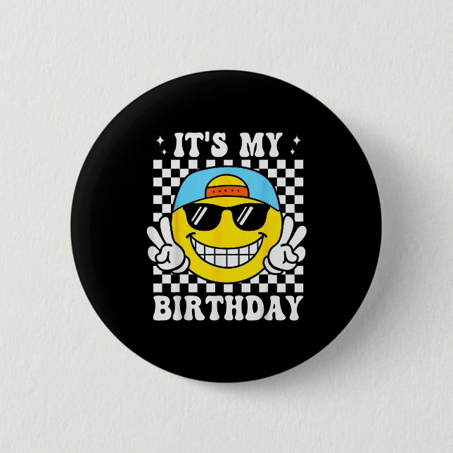 Bruh It's My Birthday Peace Sign Smile Birthday Fo 6 Cm Round Badge (Front)