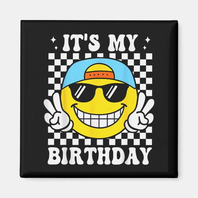 Bruh It's My Birthday Peace Sign Smile Birthday Fo Magnet (Front)