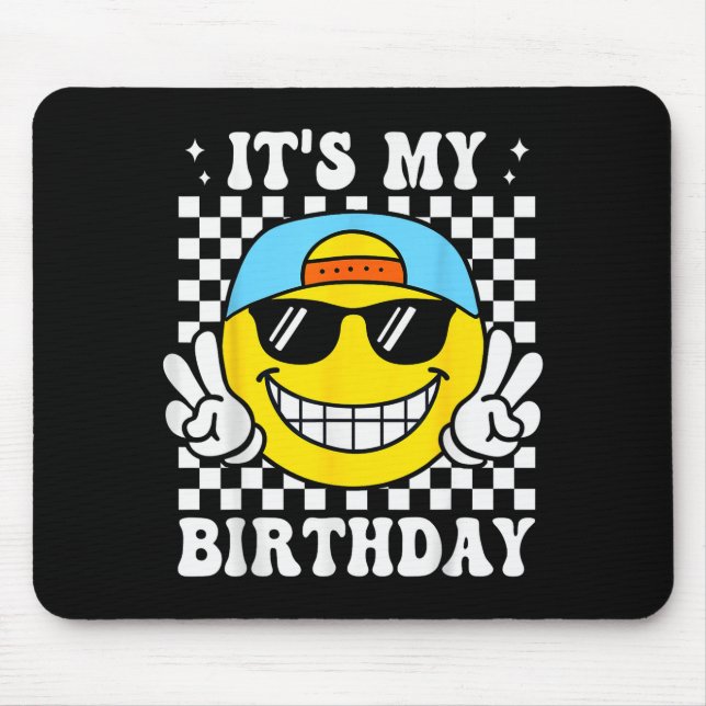 Bruh It's My Birthday Peace Sign Smile Birthday Fo Mouse Mat (Front)