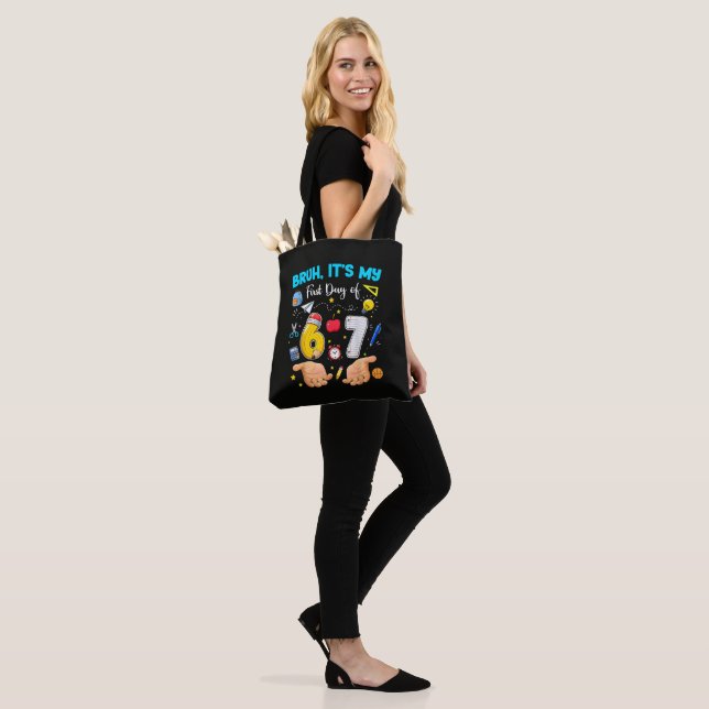 Bruh It's My First Day Back to School Tote Bag (On Model)