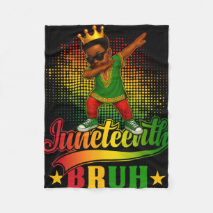 Bruh Juneteenth 1865 Black Freedom Black Prince Af Fleece Blanket
