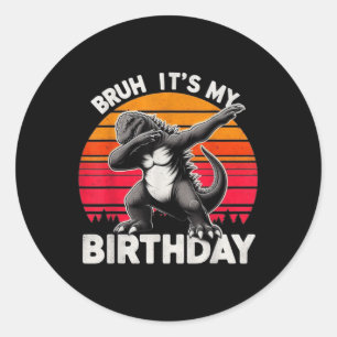Bruh Kaiju Dabbing Birthday Party Monster Bday Dec Classic Round Sticker